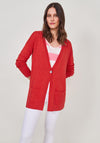 White Stuff Desert Single Button Long Cardigan, Bright Red