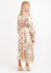 Seventy1 Abstract Floral Satin Maxi Dress, Beige Multi