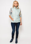 Leon Collection Ribbon Trim Quilted Gilet, Mint Green