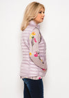 Leon Collection Ribbon Trim Quilted Gilet, Pink