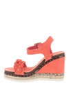 Xti Womens Flower Wedged Sandals, Coral