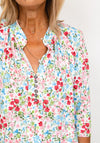 Leon Collection Ella Floral Buttoned Blouse, Pink Multi