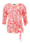 Leon Collection Becca Tropical Print Top, Pink